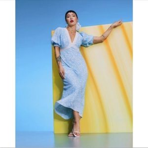 RIXO x Target Floral Ditsy v-neck puff sleeve dress Size 12